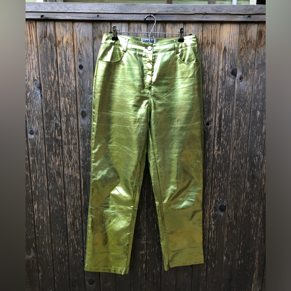 Metallic green pants
